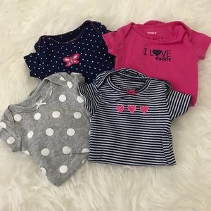 4 newborn onsies